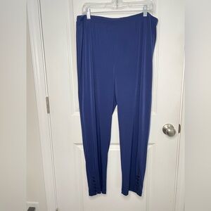 Easywear by Chico’s Royal Blue Straight Leg Slinky Pants